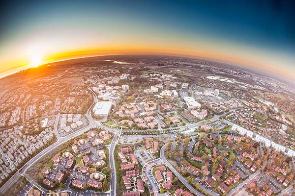 Irvine, California aerial shot