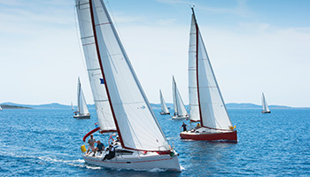 saiboats sailing on the ocean