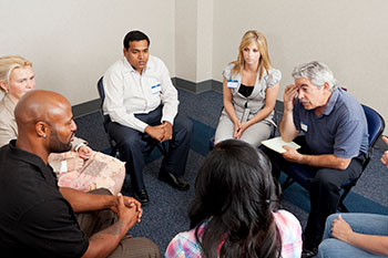 victims advocate group - 6 people sitting in a circle