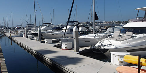 boats docked in a marina